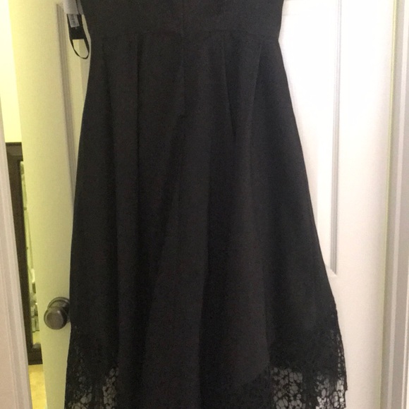 Black Betsy Adam Lace Trim High Low Gown - Picture 6 of 8